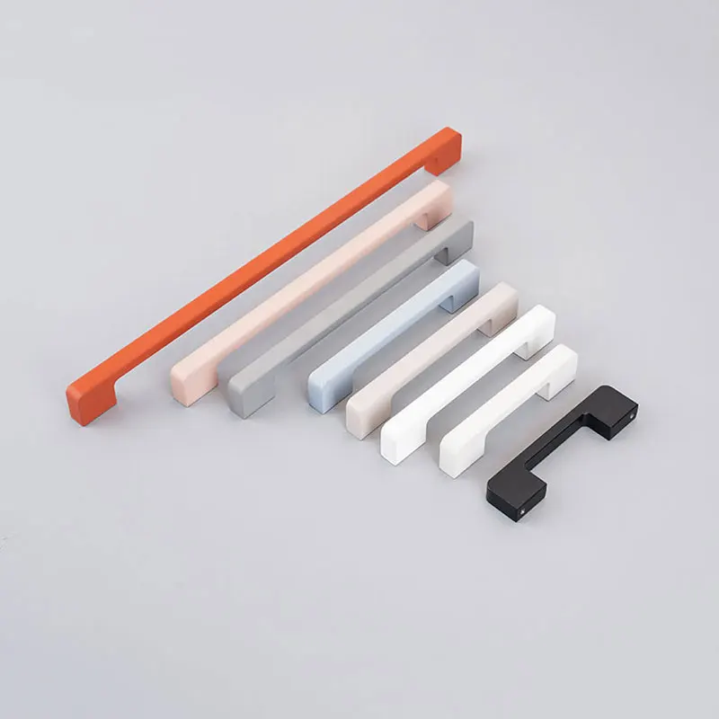 Colorful Long Cabinet Handles Modern Wardrobe Pulls for Children Simple Cupboard Handles Aluminum Alloy Furniture Hardware 320mm