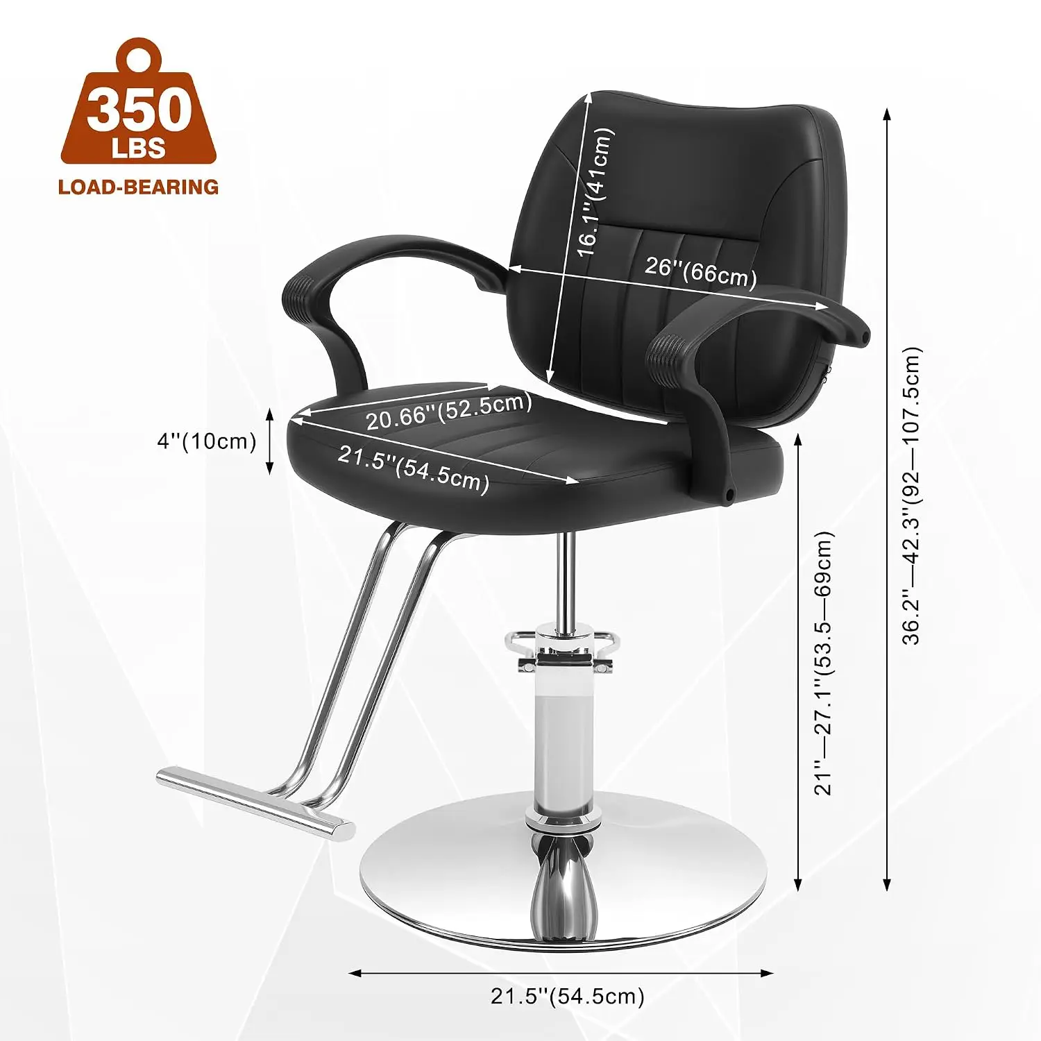 Hair Salon Chair, 6.1'' Adjustable Height Stylist Barber Chairs, Customized