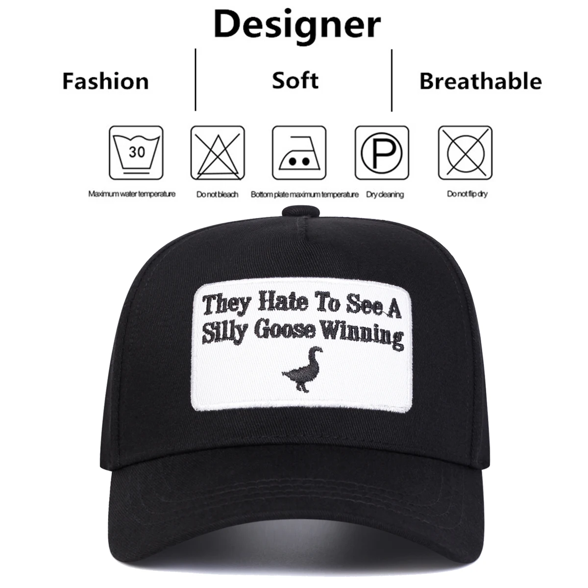 للجنسين سيلي أوزة الفوز التطريز قبعات البيسبول ربيع الخريف في الهواء الطلق قابل للتعديل قبعات عادية واقية من الشمس قبعة قبعة رياضية #6