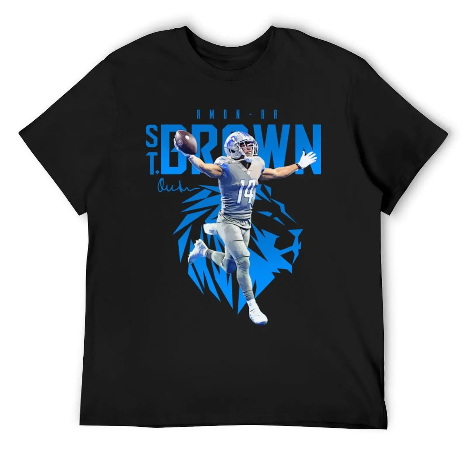 Футболка Amon-Ra St. Brown, блузка, персонализированные рубашки для тренировок для мужчин Футболка Amon-Ra St. Brown, блузка, персонализированные рубашки для тренировок для мужчин