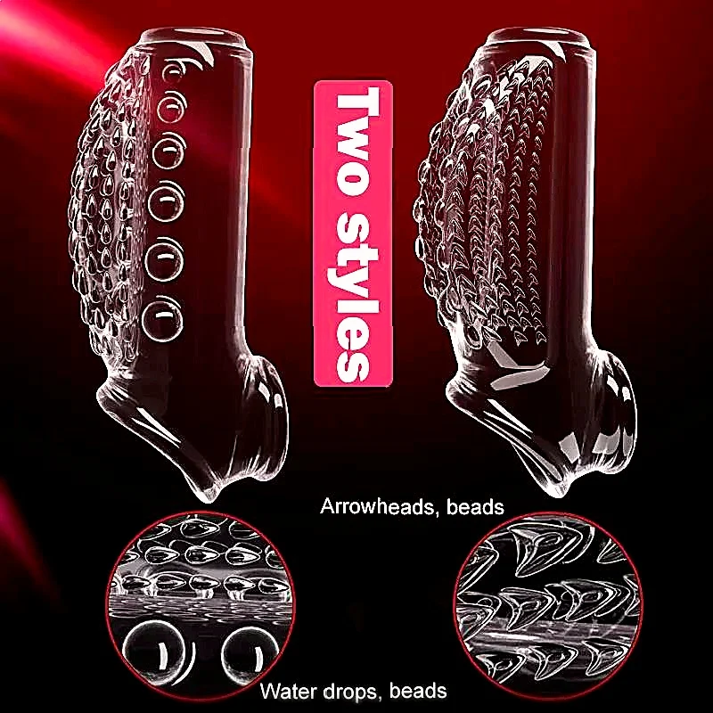 Juguetes sexuales para agrandar el pene para hombres con funda extensora de anillo para pene y condones reutilizables como productos eróticos para adultos