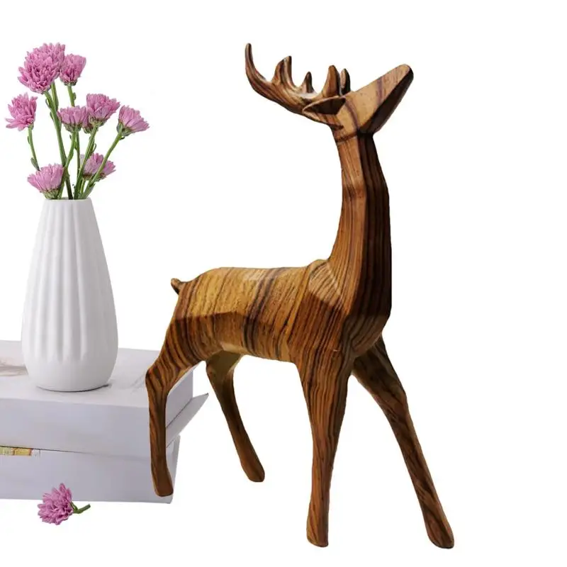 

Resin Reindeer Statue Resin Standing Deer Ornament Modern Home Decorations Animal Figurine For Living Room Bedroom Workplace