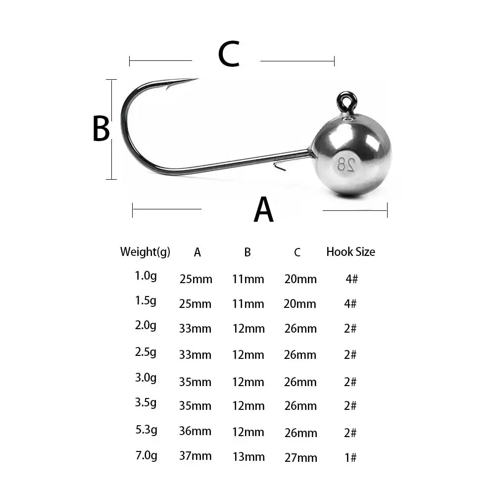 Tungsten Jig Head Jig Hooks 1.8g2g2.7g3.5g5.3g7g Ice Fishing Hook Raft Fishing Jig Head Hooks High Density Quick Sinking