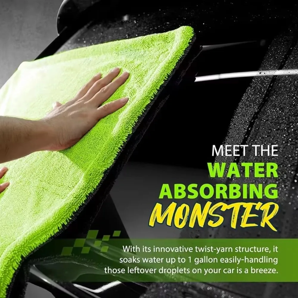 Ultra Thick Microfiber Car Wash Towel Lint-Free High Absorbency High Water Absorbent Cloth Scratch-Proof Design