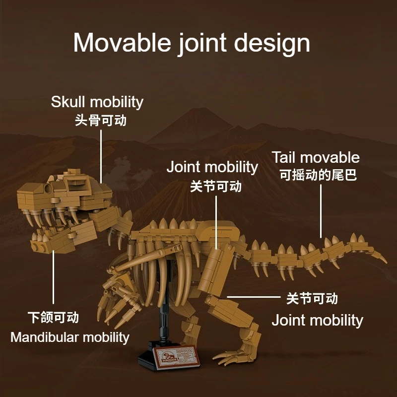 Dinosaurier Skelett Modell Baustein Spielzeug Sets Tyrannosaurus Rex Jurass Dinosaurier Fossil Park Ziegel Spielzeug für Kinder Jungen Geschenke