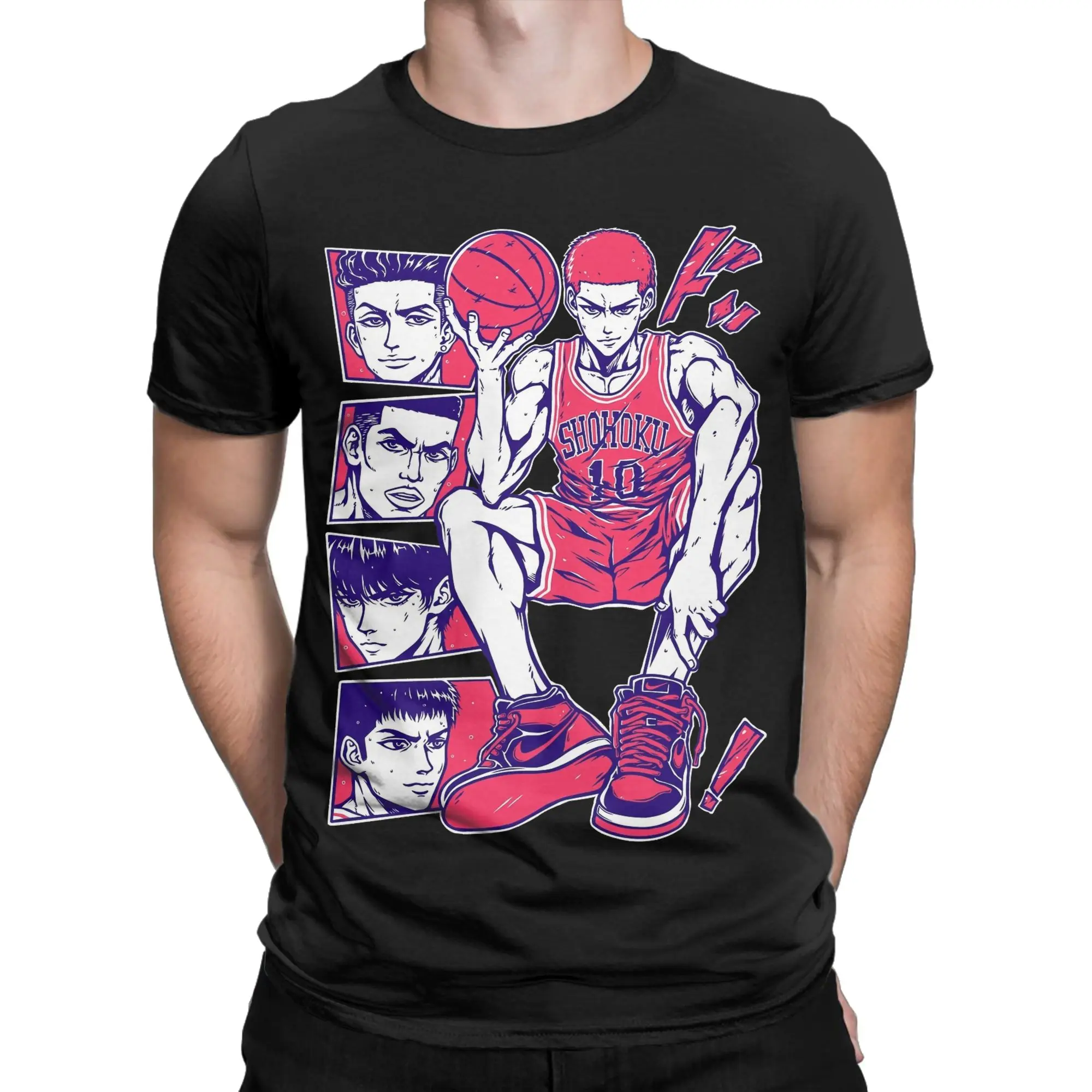 Vintage Team Shohoku in The First Slams Dunks T-Shirt Men Crew Neck Pure Cotton T Shirt  Short Sleeve Tees 4XL 5XL 6XL Tops