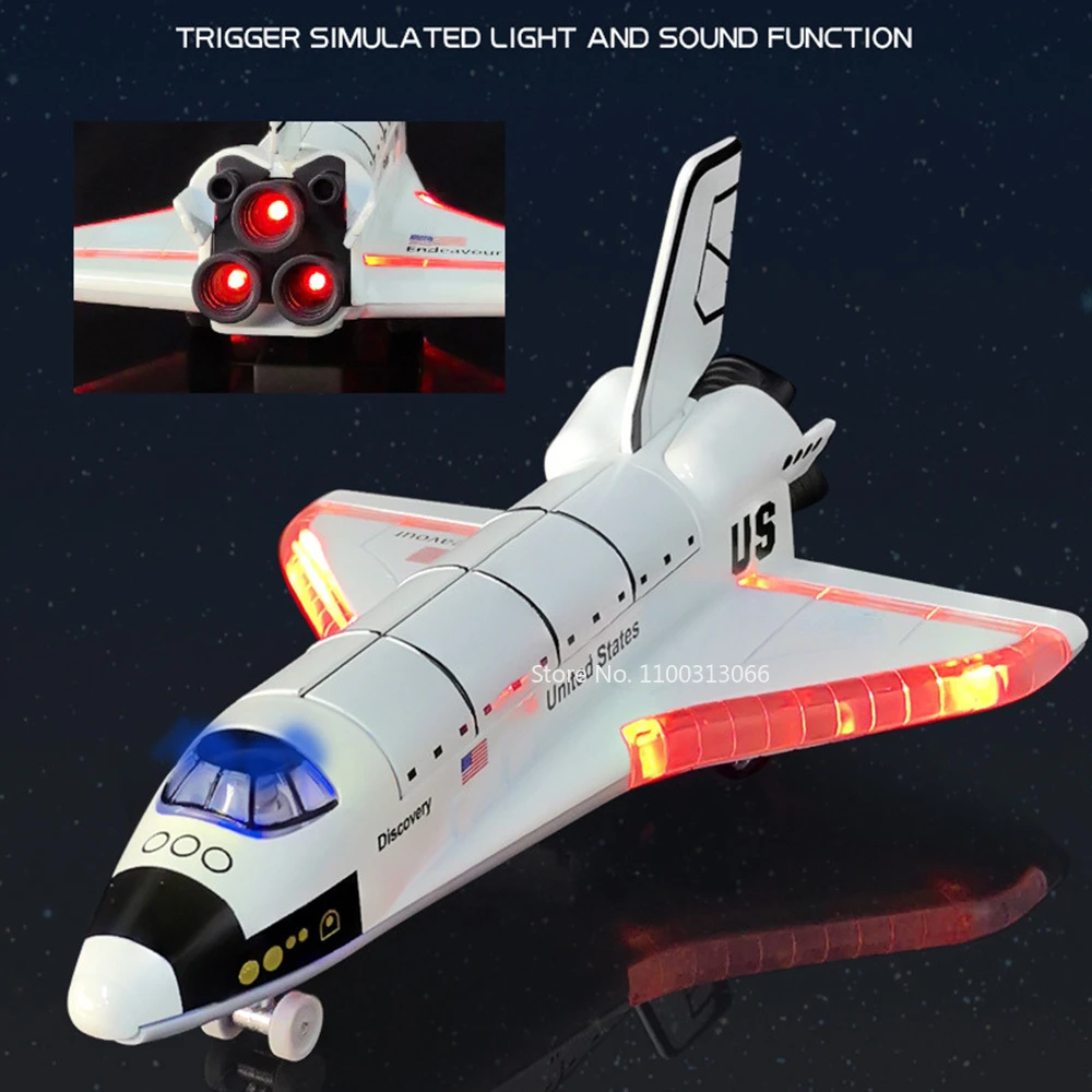 1/287 Alloy Space Shuttle Toy Military Simulation Aviation Model Airplane Both Sides of The Wings Can Emit Light for Boy Gifts