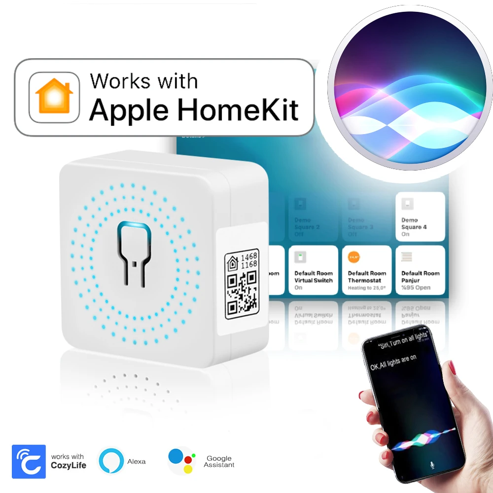 Homekit Smart Switch WiFi Siri Voice 2 Way Control 16A modulo relè interruttore di illuminazione Smart Home Breaker per Alexa Google Home