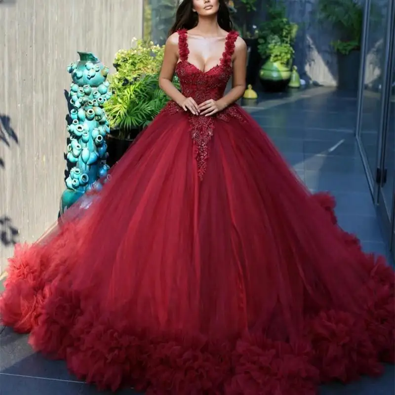 

Ruffles Wrap Vintage Quinceanera Dresses Lace Appliqued Saudi Arabic Luxury Evening Gowns Custom Made Evening Dress Party Gown