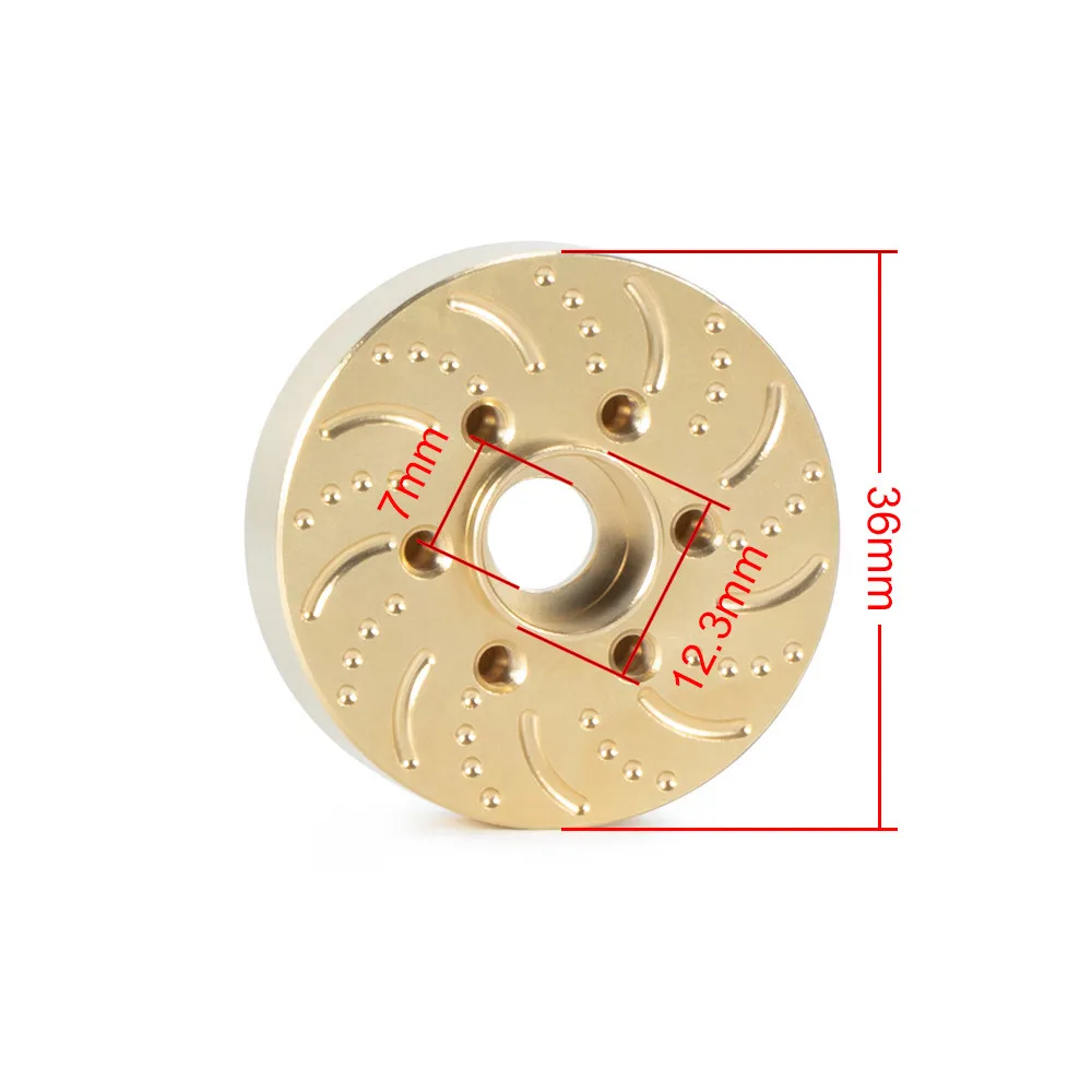 Brass 12mm Hex Widened Counterweight Adapter Upgrade Part For 1/10 Rc Crawler Scx10 Tx4 Fit 1.9 2.2 Inch Rc Wheel Rim