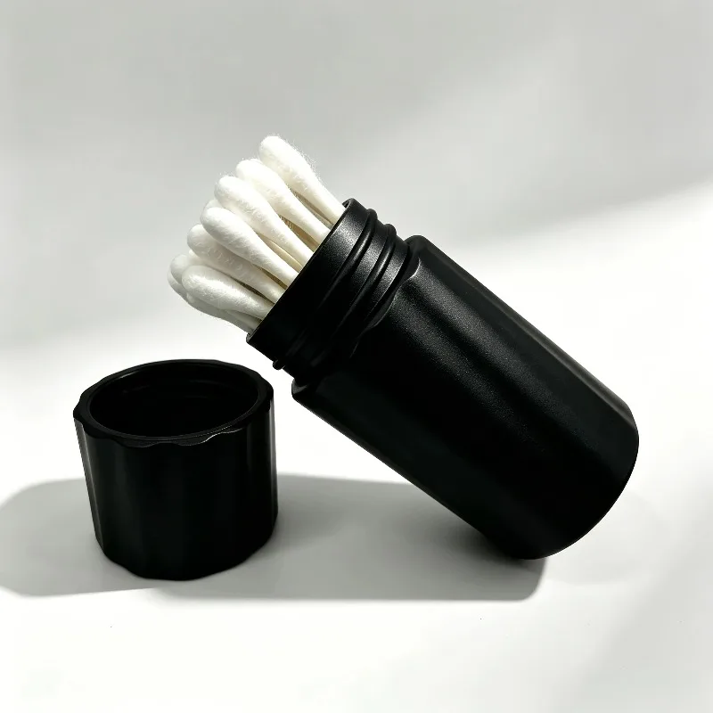 Portable Q Tip Storage Container, Leak Proof Travel Cotton Swab Holder with Screw Lid, Mini Makeup Organizer for Purse