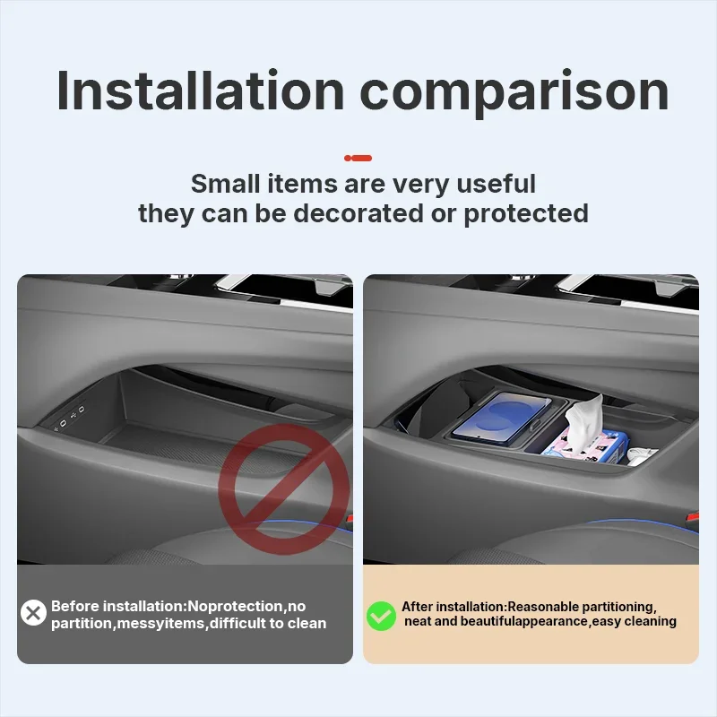 For Volkswagen VW Tiguan L Pro 2026 Center Console Lower Storage & Eyewear Box, SUV Interior Modification Accessories view 5