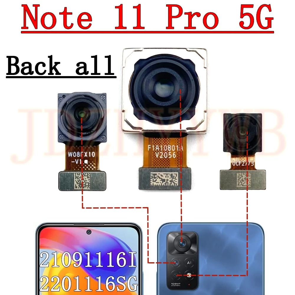 Rear Front Camera For Xiaomi Redmi Note 11 Pro 5G Frontal Selfie Facing Main Wide Back Camera Module Flex Cable