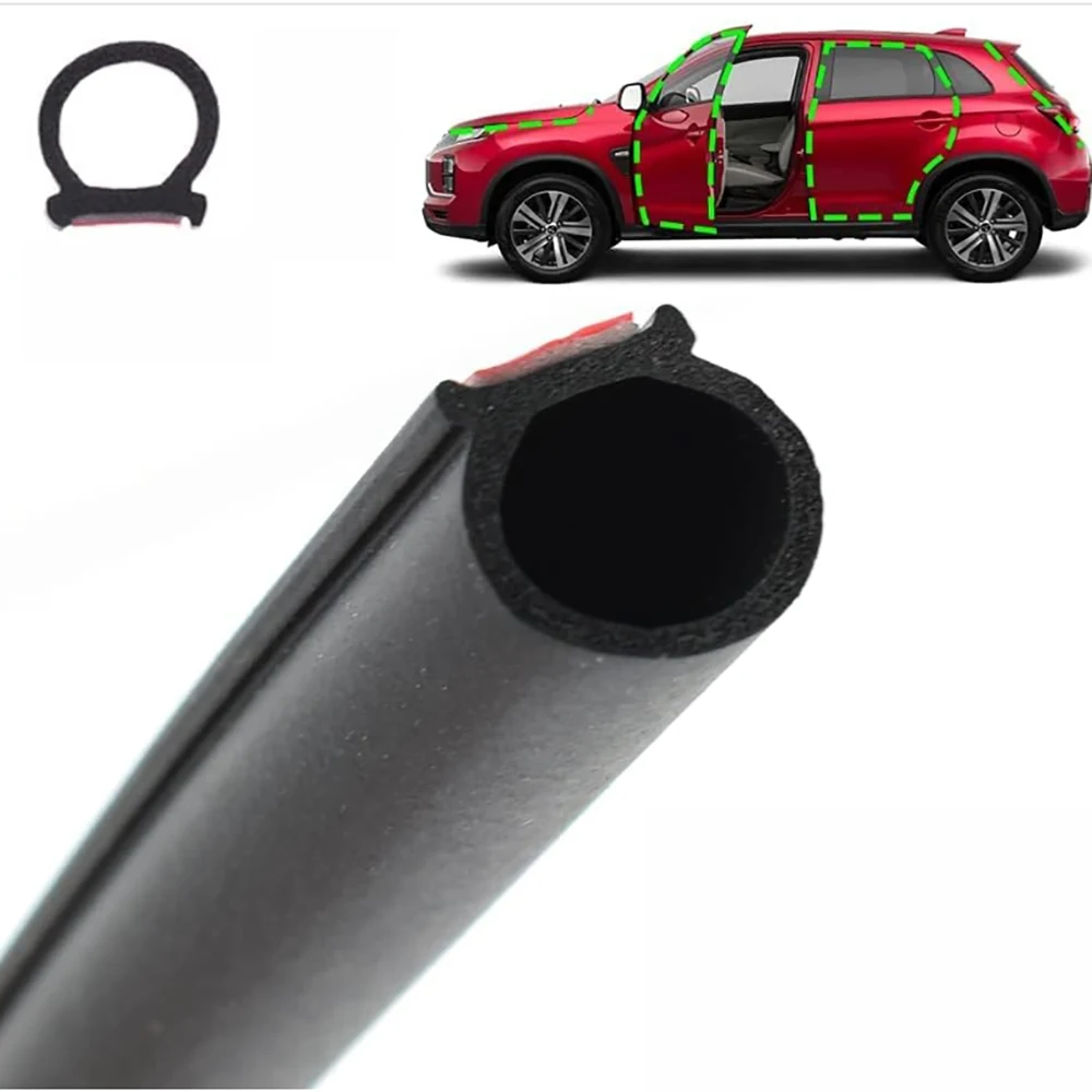 1M EPDM Self-Adhesive Door Window Sealing Strip D-Type Hollow Foam Noise Insulation Anti-Dust Car Door Universal Accessories