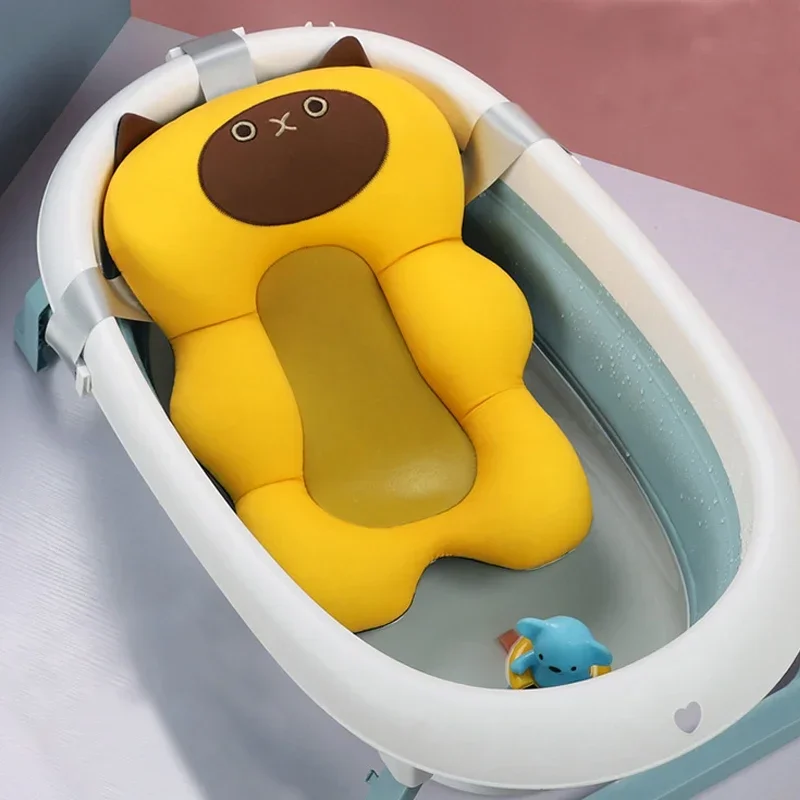 Portable Baby Bath Anti-Slip Cushion - Safety Mat & Floating Bather Infant Bathtub Pad Shower Security Support for Safe Bathing