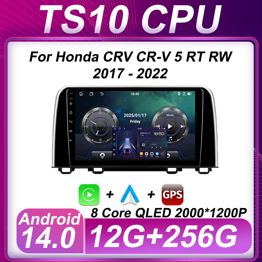 

For Honda CRV CR-V 5 RT RW 2017 - 2022 Carplay Android Auto Car Radio Touch Screen Intelligent Car Systems Multimedia Stereo BT