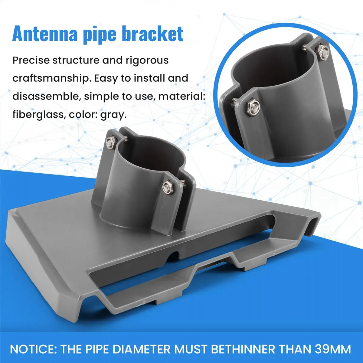 ~!DTD1973-Oct.For Gen 3 Pipe Adapter Round Tube Adapter Pole Mount Bracket for V3 Plate Roof Mount Accessories