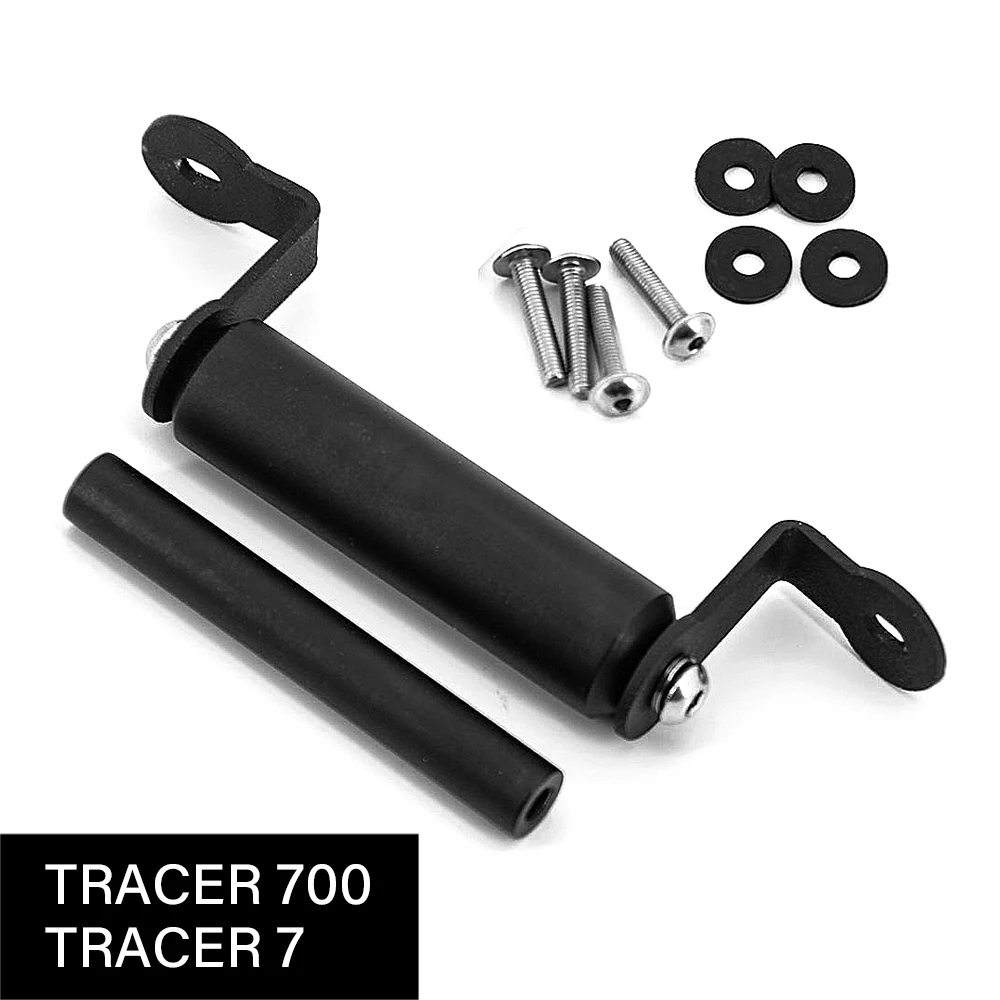 YUEYUEMOTO Support Téléphone GPS Moto CNC Pour Tracer 700 900 GT FZ-07 - Poignée Noir