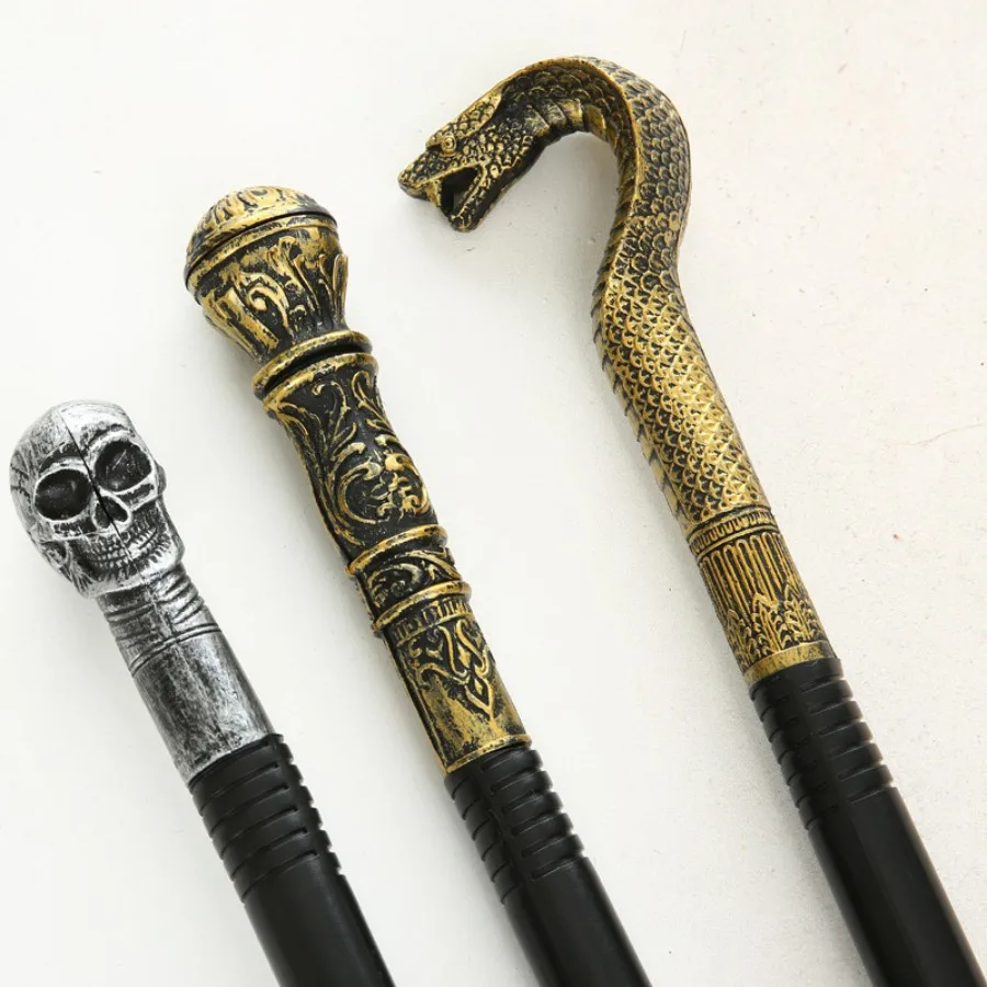 Halloween-Cobras-Zauberstäbe, ägyptischer Stab, Zepter, abnehmbarer Vintage-Königskönig, runder Griff, Zuckerrohr, Party, Cosplay, Kostümzubehör – Detail 6