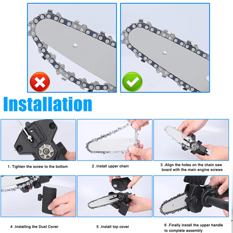 Woodworking Cutting Tool 4/6 Inch Electric Drill Modified To Electric Chainsaw Tool Attachment Electric Chainsaws Accessory Set