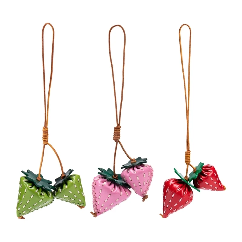 

X5XA Strawberry Keychain Bag Charms for Women Purse Handbag Backpack Bag Pendant Charms Car Keyring Aesthetic Keychain Charms
