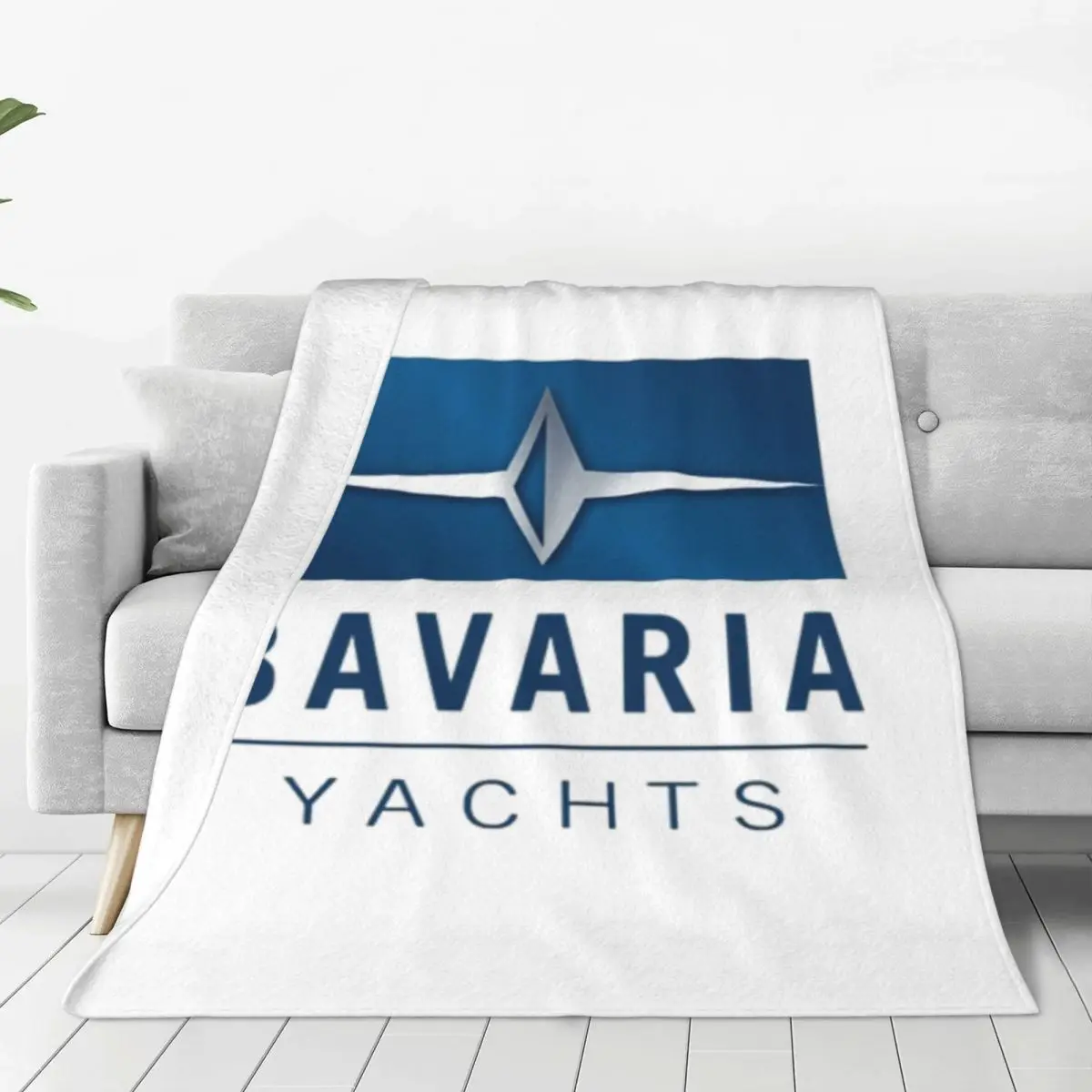 Bavaria Yachts Blue Silver Logo Blankets Soft Warm Flannel Throw Blanket Bedspread for Bed Living room Picnic Travel Home Couch