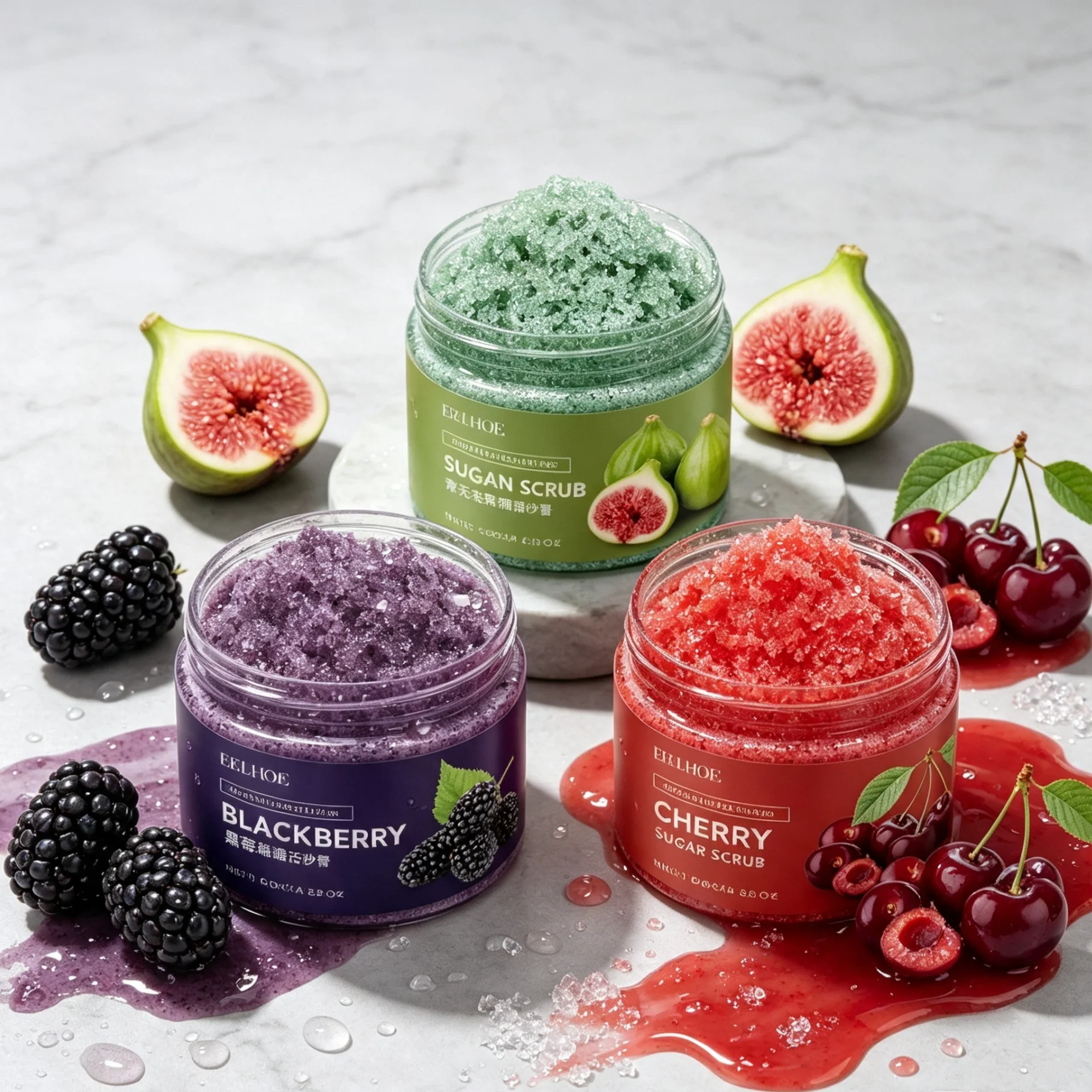 Fruity Scent Body Scrub Cream AHA Fruit Acid Exfoliator Deep Clean Brightening Tone Hydrating Whole Body Exfoliating Skin Care