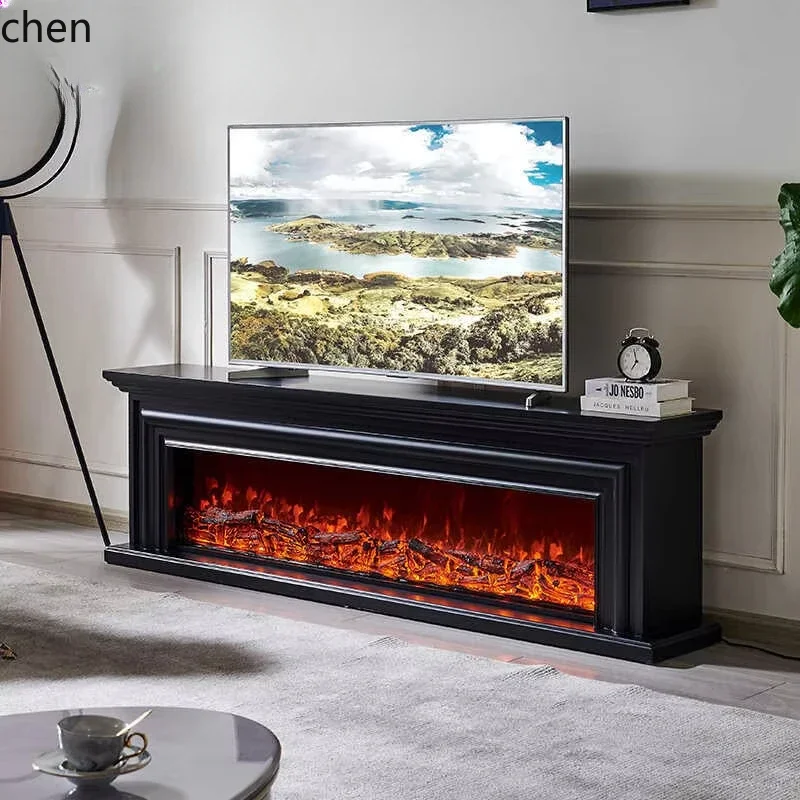 Fireplace TV Cabinet, Simulated Fire Electronic Fireplace Core Household American Decorative Cabinet