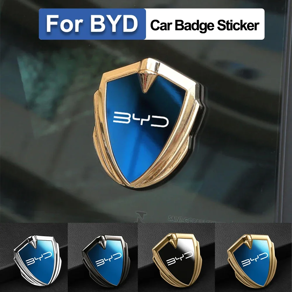 3D Metal Emblem For BYD Qin Plus Song PRO Atto 3 Han EV Max Tang DM Dolphin Car Sticker Shield Badge Emblem Car 3D Metal Emblem