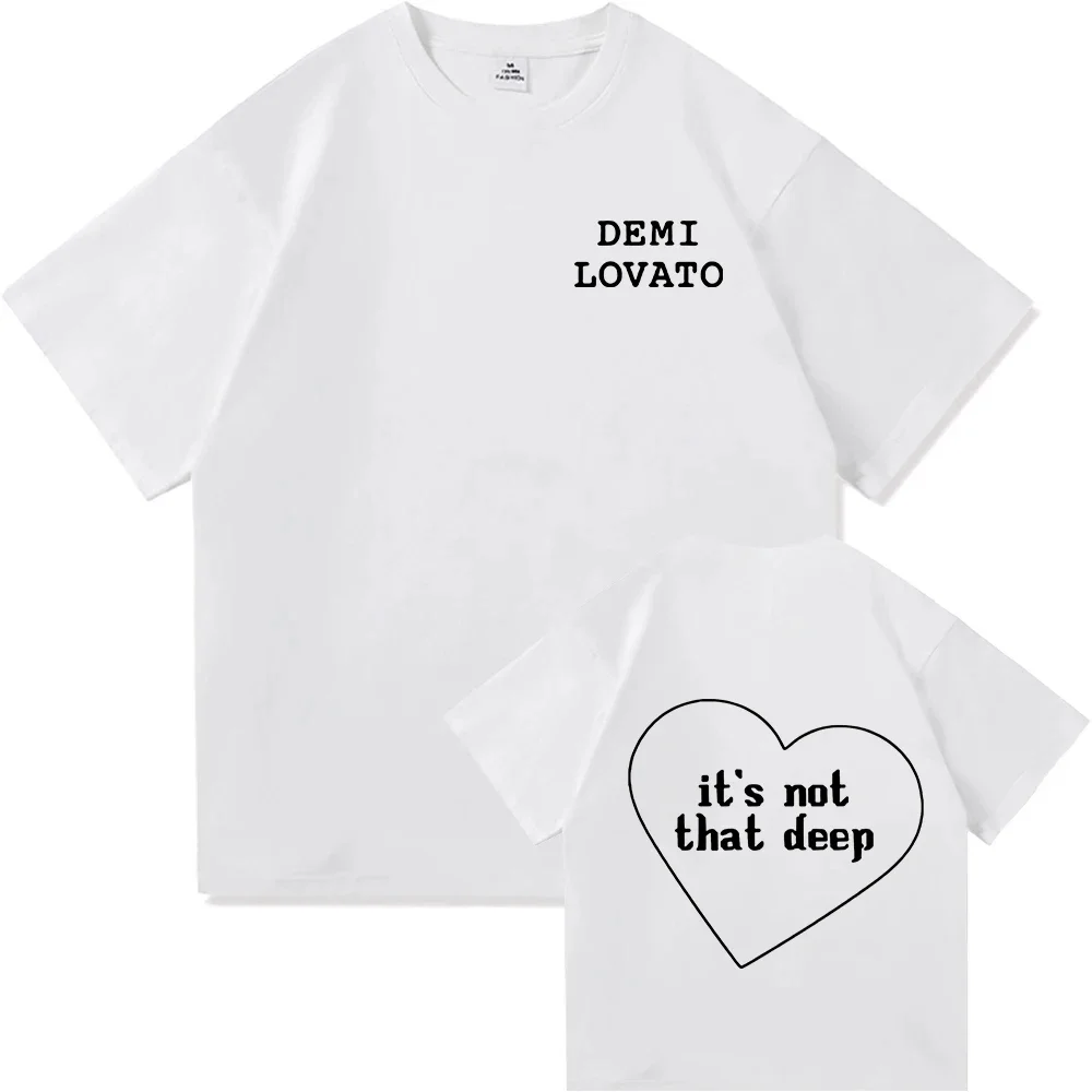 Camiseta IT'S NOT THAT DEEP ALBUM DEMI LOVATO com estampa gráfica, camiseta feminina de algodão de manga curta, moda feminina, streetwear, tops com estampa