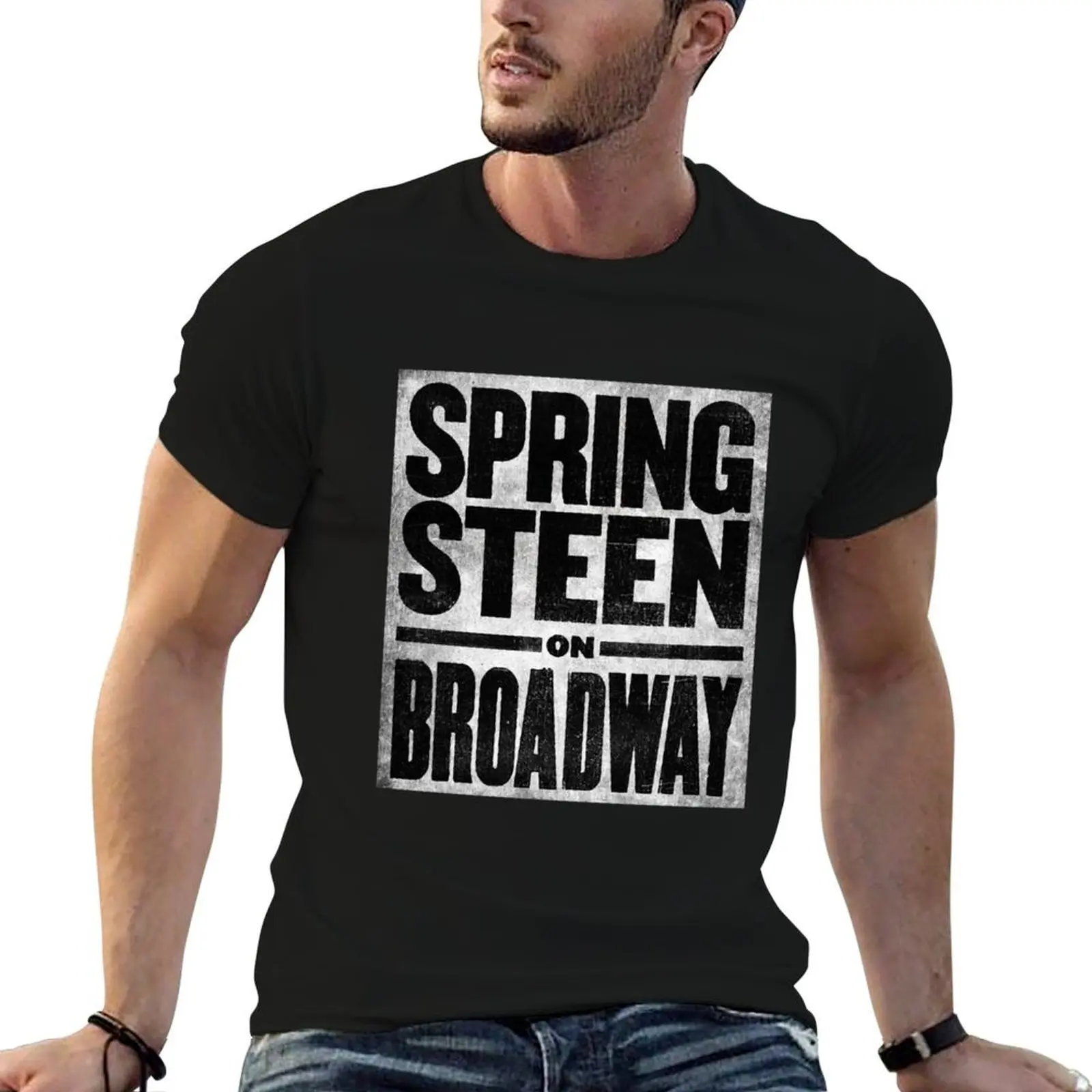 

broadway music springsteen 2021 tokaug T-Shirt t shirts cotton 100% t shirts for man pack white T-Shirt