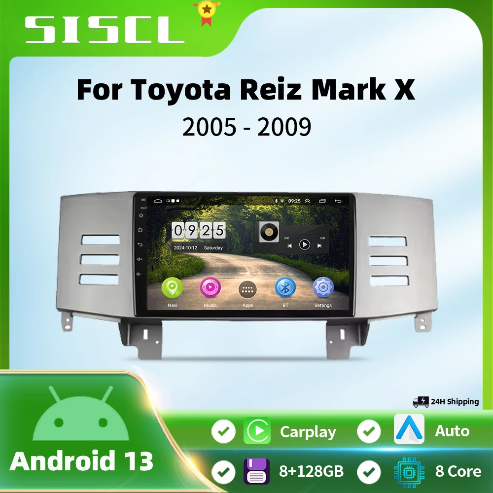 

Android 13 For Toyota Reiz Mark X 2005 - 2009 Car Radio Video Player Multimedia Navigation Auto 5G Carplayer GPS No 2din DVD