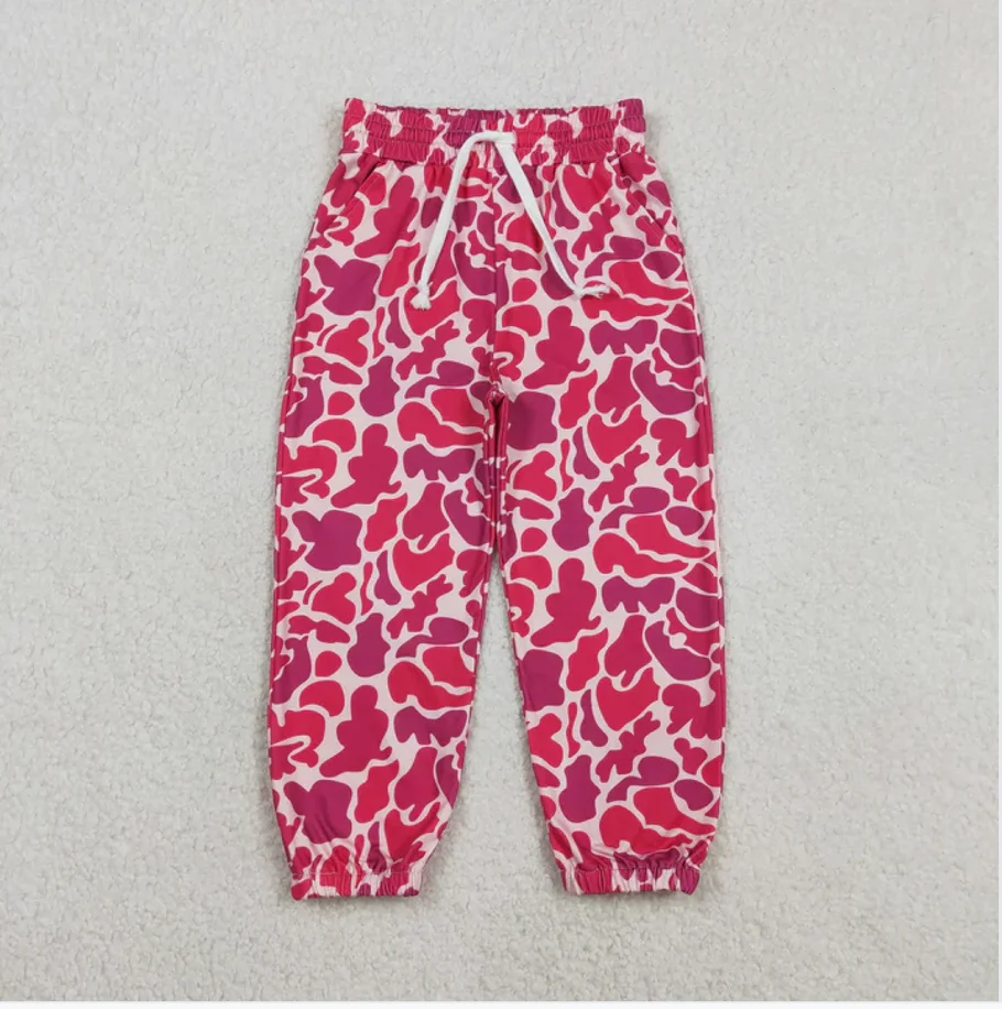 

Детские брюки-джоггеры P0696 для девочек, камуфляжные, розовые