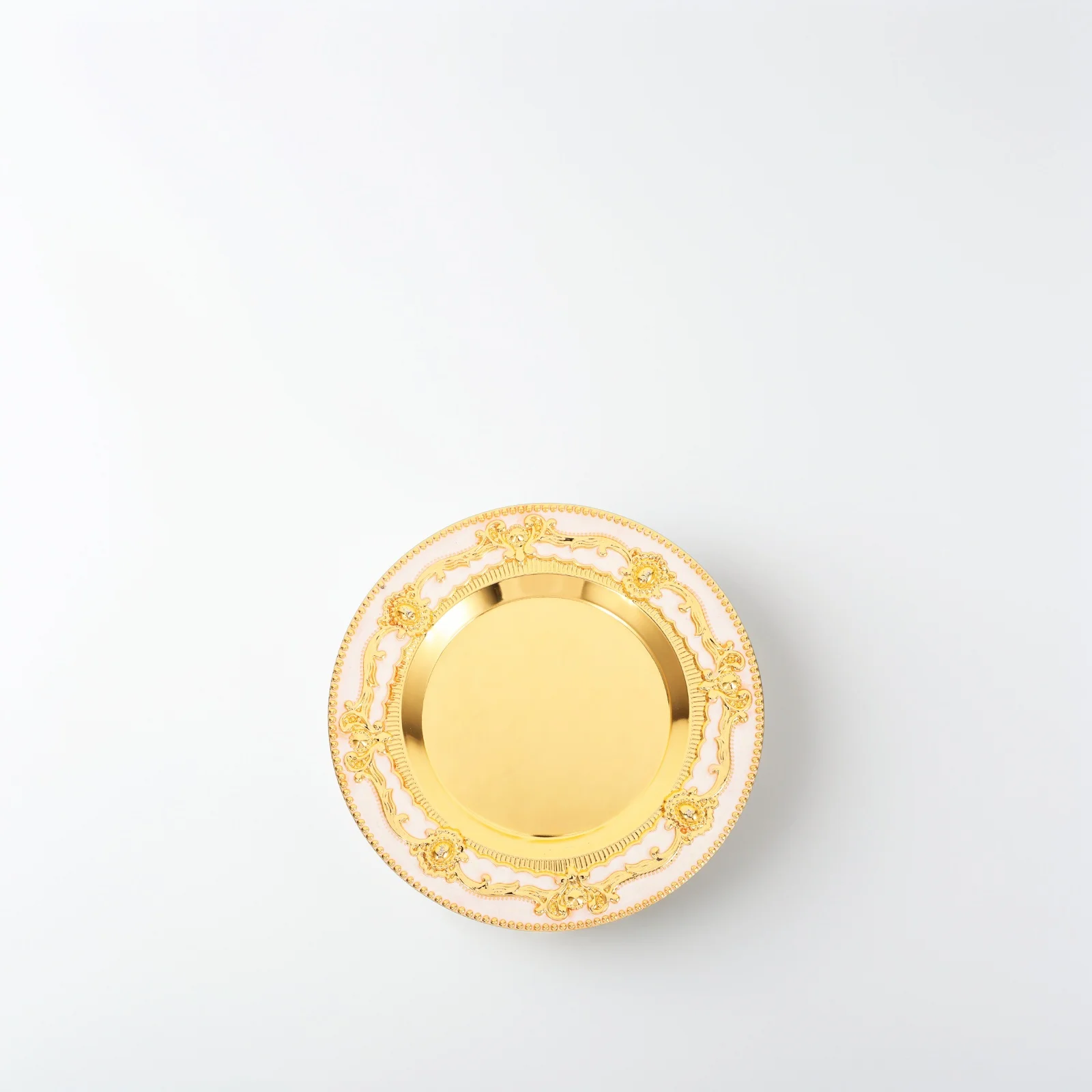 

Vintage Decorative Small Round Gold Tray Coffee Storage Holder Home Decor Small Tray Table Centerpieces