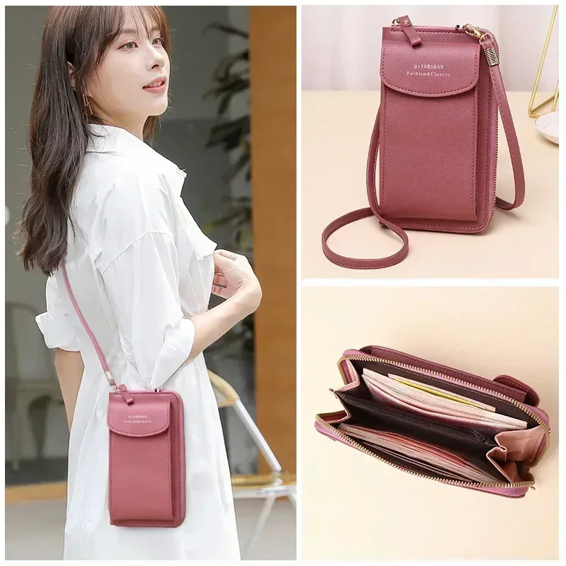 XXXXX Girl Women Wallet Shoulder Mini Leather Bags Straps Mobile Phone Big Card Holders Handbag Money Pockets Girls