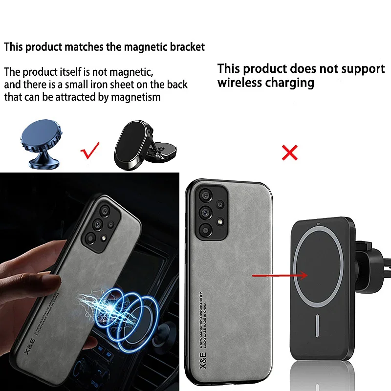 Reno11F 5G Case Built in Metal Plate Magnetic Car Holder Leather Phone Cases For OPPO Reno11 F Reno 11F 11 F 5G Back Soft Cover