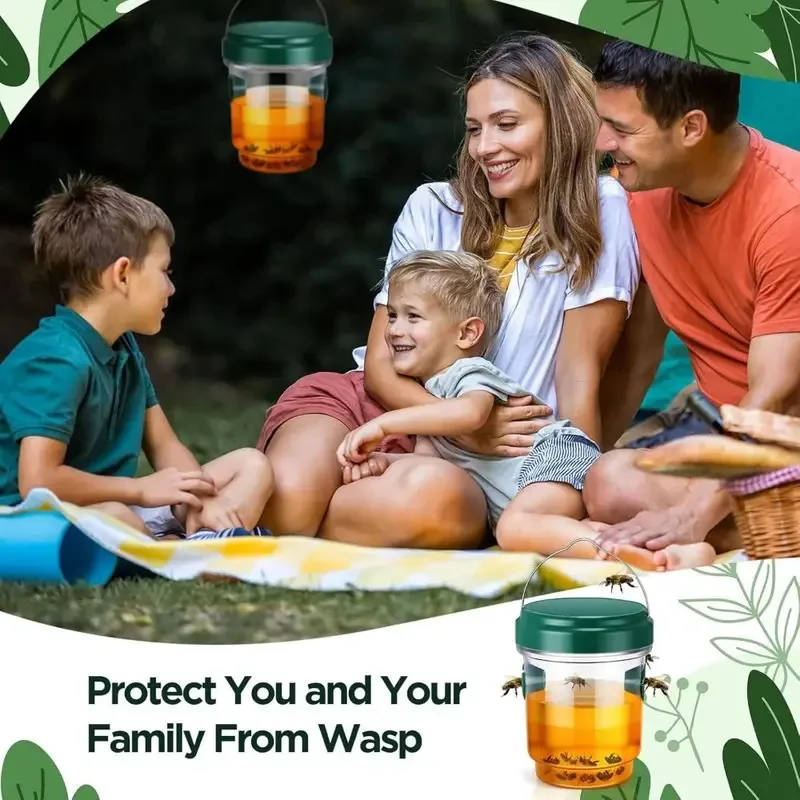 TOPLIVING Hot Reusable Wasp Traps Transparent Convenient Hang Hanging Bee Traps Fly Bee Killer For Indoor Outdoor