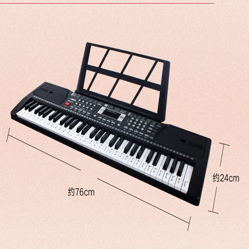 Multifunctional Microphone 75cm Baby 61 Key Simulation Childrens Electronic Organ Music Teclado Midi Organ Keyboard AA50EO