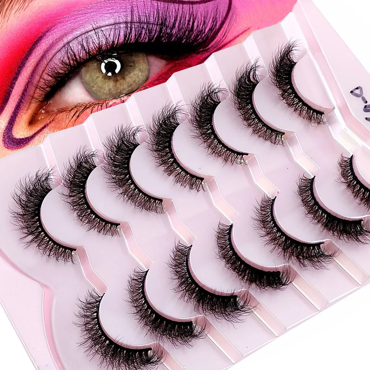 7pairs Natürliche Russische Streifen Wimpern Flauschigen Nerz Wimpern 3D Falsche Wimpern Flauschigen Volumen Wimpern Gefälschte Wimpern Verlängerung Make-Up