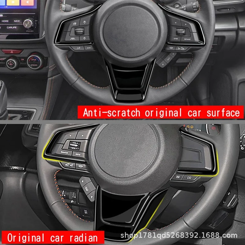 

Car Steering Wheel Trim Cover Sticker For Subaru Forester 2025 Car Interior Accessories Bright Black