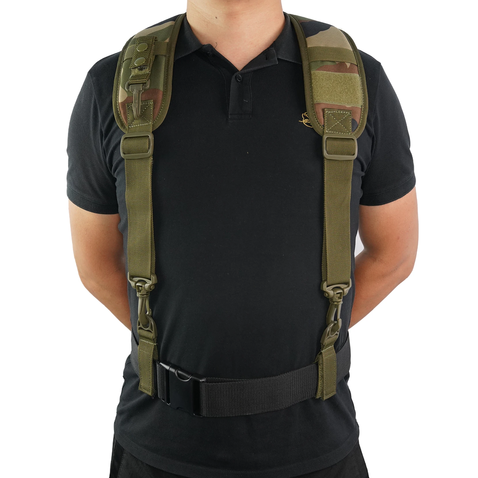 Cinto Tático com Suspensórios Ajustáveis e Almofadados (com Porta-Chaves)