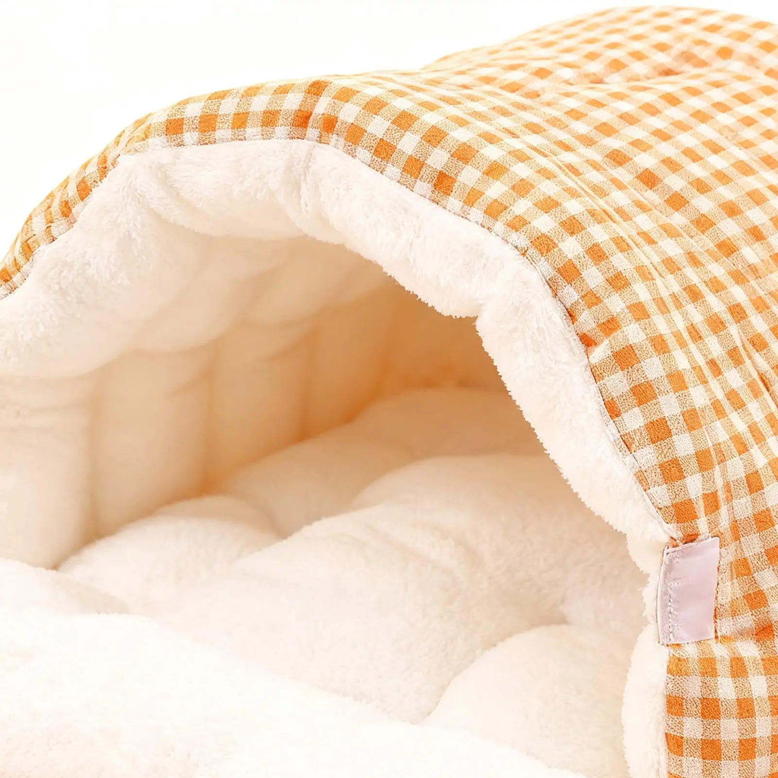 

Полузакрытая плюшевая кровать для кошек, зимнее согревающее гнездо для кошек, спальное и игровое убежище для котят, щенков, маленьких домашних животных