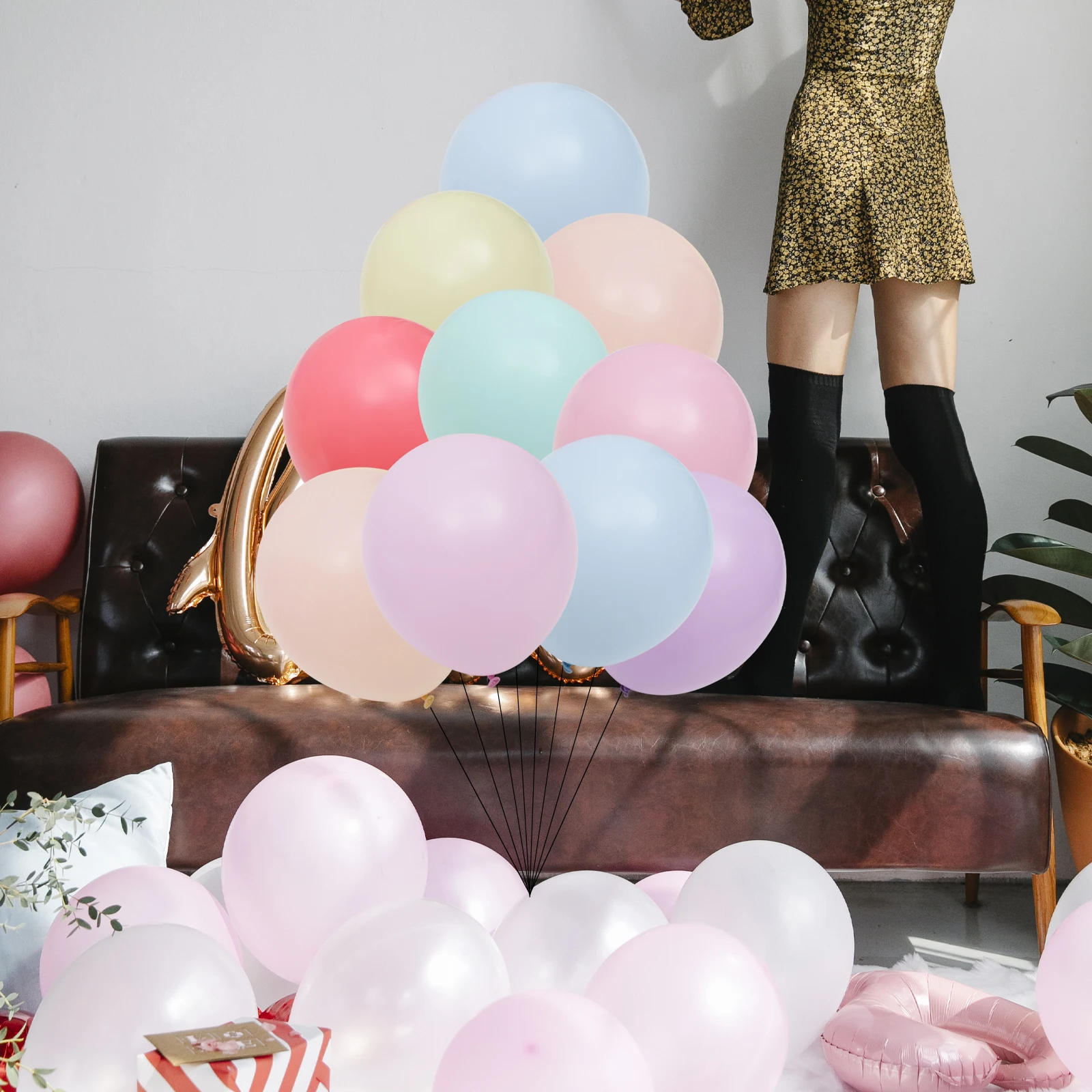 

120pcs Macaron Balloons 12 Inch Latex Decorative Party Wedding Girls Colorful Decorations Kit Festive Supplies
