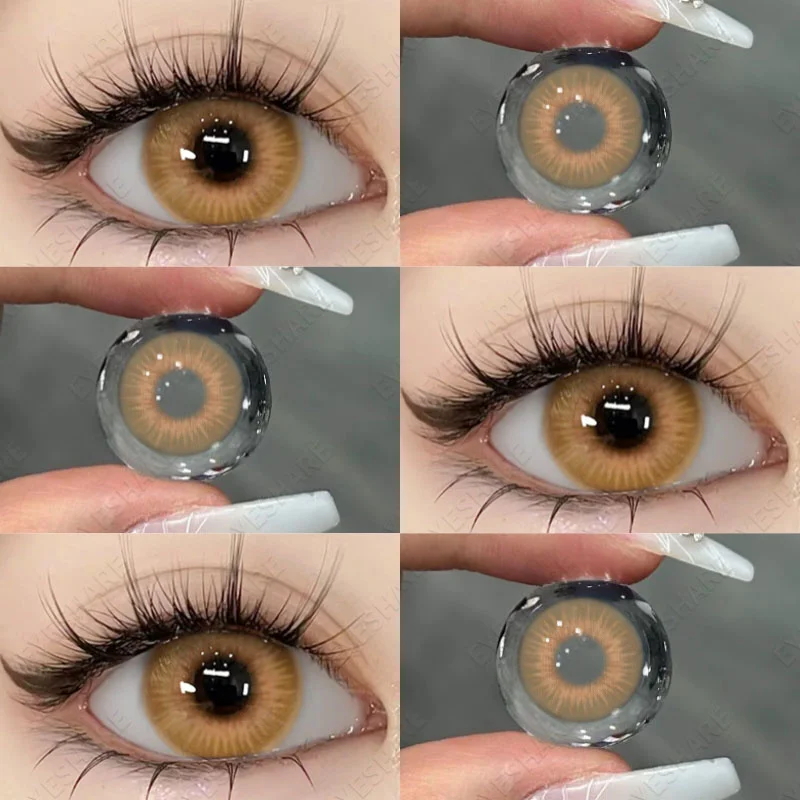 EYESHARE 1Pair Colored Contact Lenses for Eyes Fast Delivery Brown Lenses Gray Pupils Lens Green Eye Lenses Blue Eye Lens Yearly