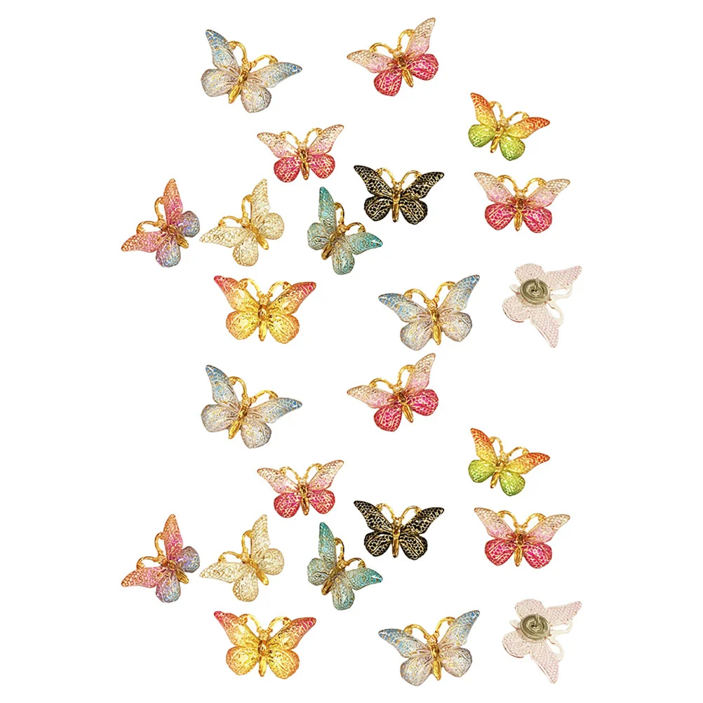 24Pcs Replaceable Push Pin Multi-function Thumbtacks Butterfly Shape Thumb Tacks Map Supply