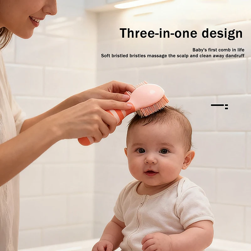 3in1 Anti-Scratch Baby Care Comb Set Newborn Hairbrush Infant Head Massager Kids Comb