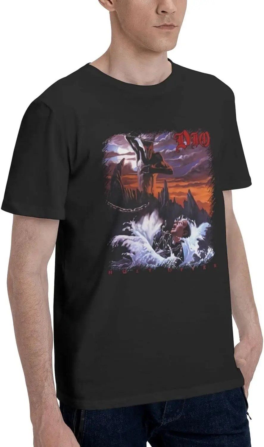 Ronnie James Dio Holy Diver T Shirt Mens Summer Tee Casual Fashion Short Sleeve Tshirt