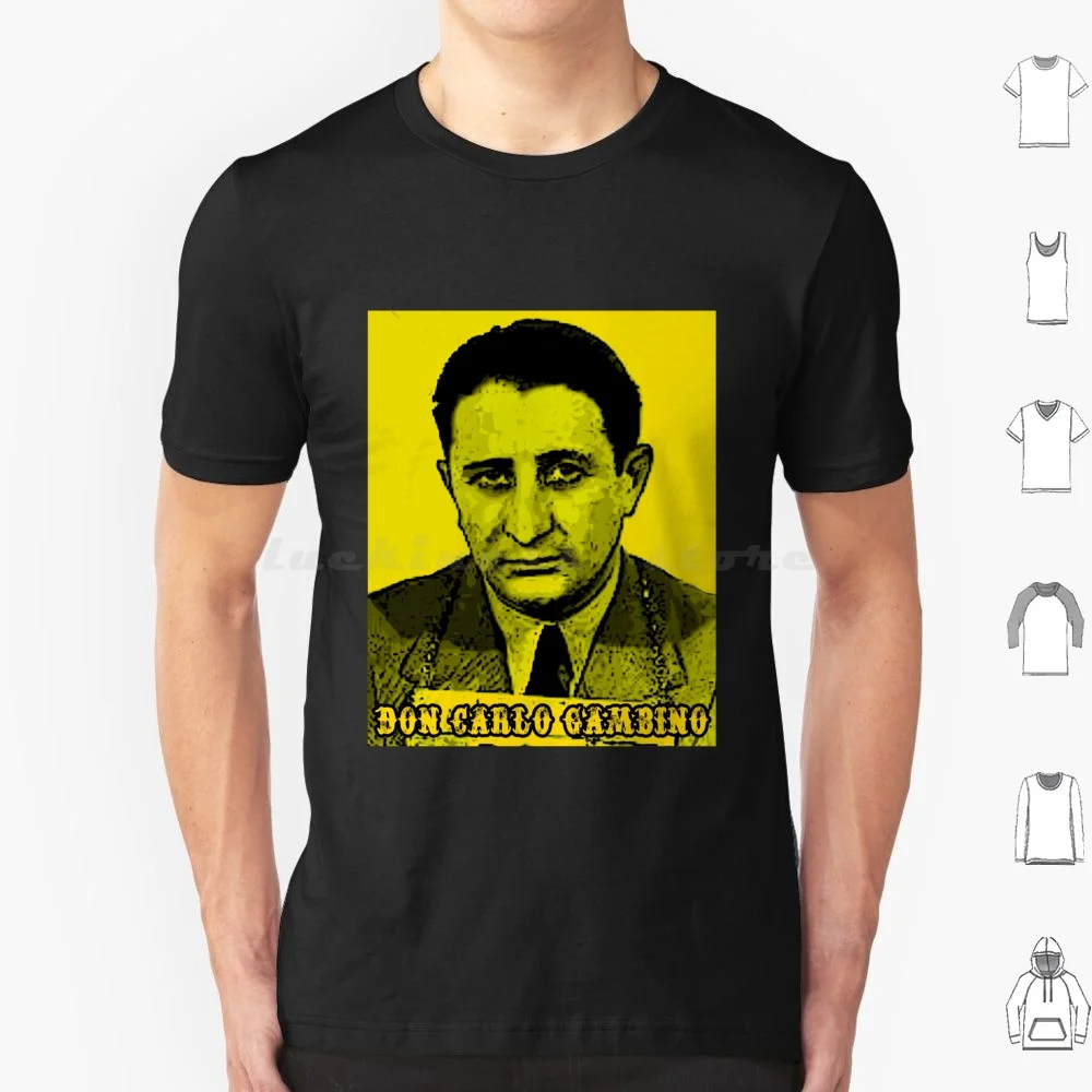 Don Carlo Gambino Mobster T Shirt 6xl Cotton Cool Tee History America Usa Gang Criminal Outlaw Bank Robber Mafia Gangster