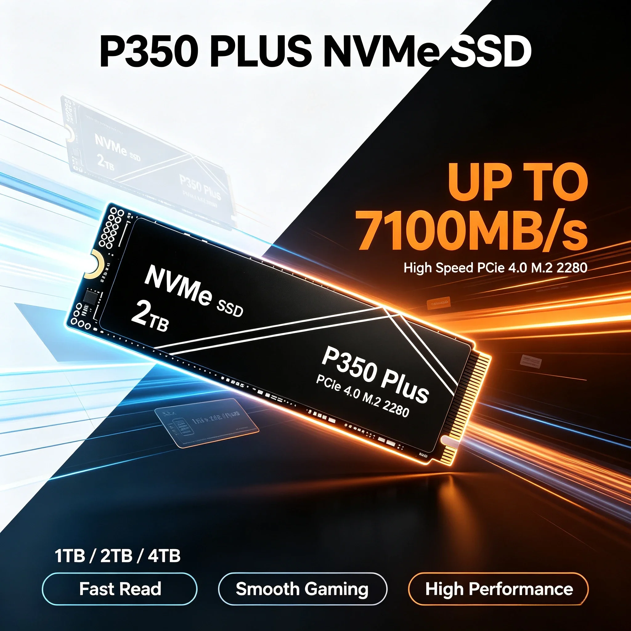 2026 New P350 PLUS NVMe PCIe M.2 SSD 1TB/2TB/4TB, Internal High-Speed Solid State Drive for PS5, Gaming PCs and Laptops.