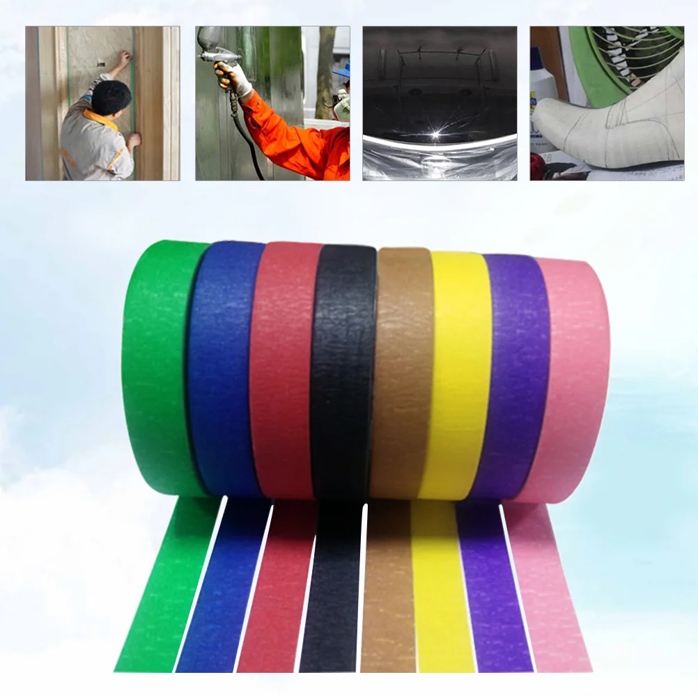 6 PCS Outdoor Use Tape Strong Sticky Wrinkle Paper Hand Torn No Residue Adhesive Indoor